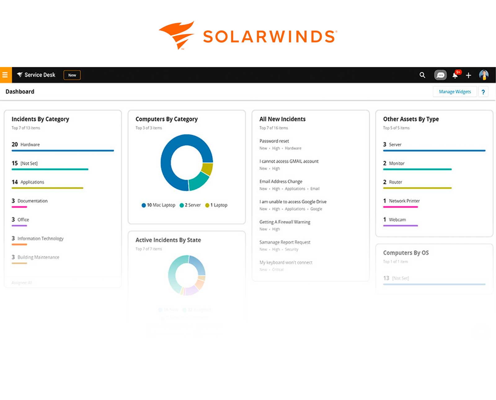 SolarWwinds interface