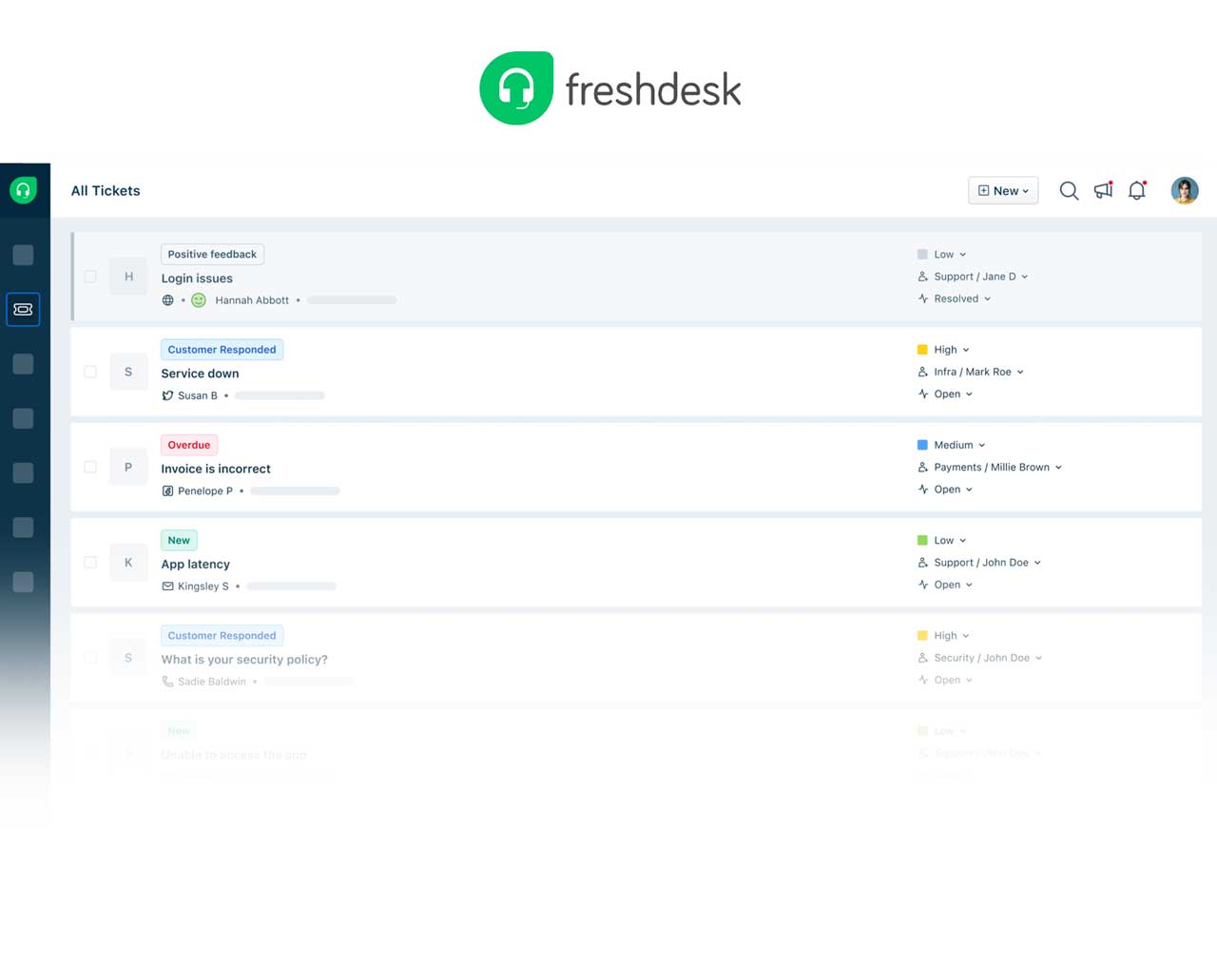Freshdesk interface